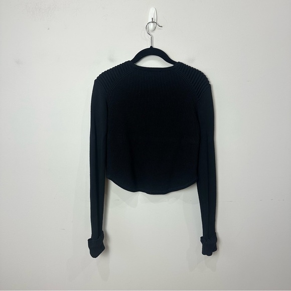 cabi cropped sweater black ribbed - Picture 4 of 9